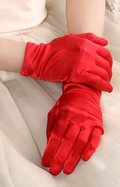 Короткие атласные перчатки (красный)